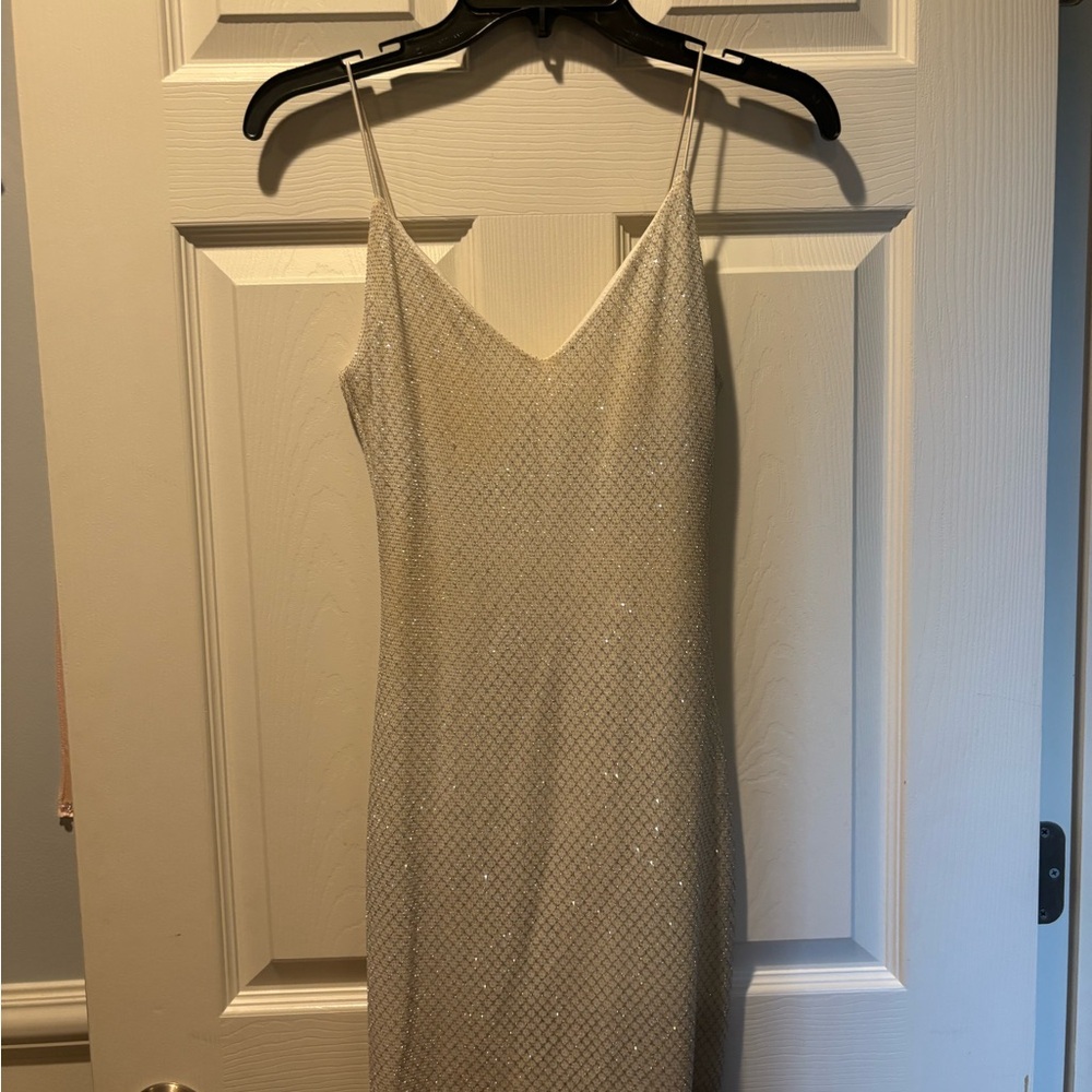 Elegant Cream Sequin Dress